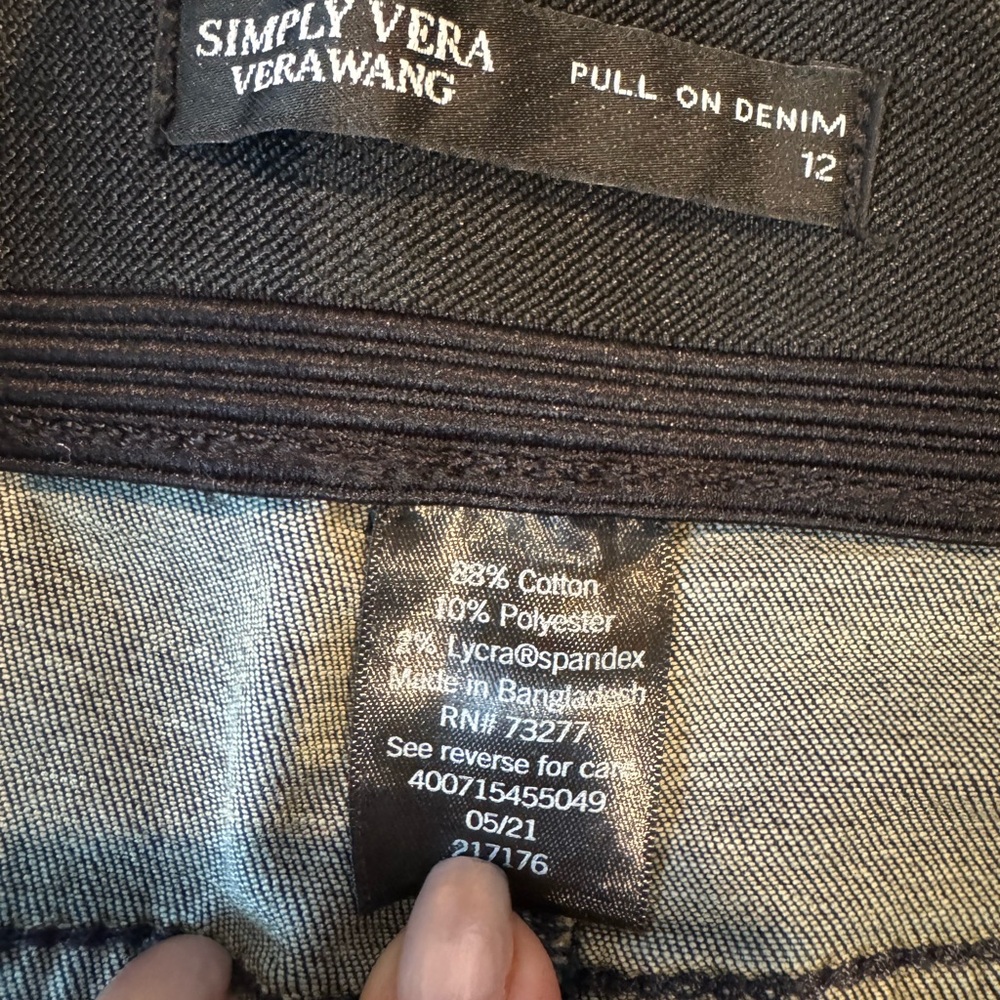 Simply Vera Wang Pull on Size 12 Blue Women's Jeans - Picture 7 of 8